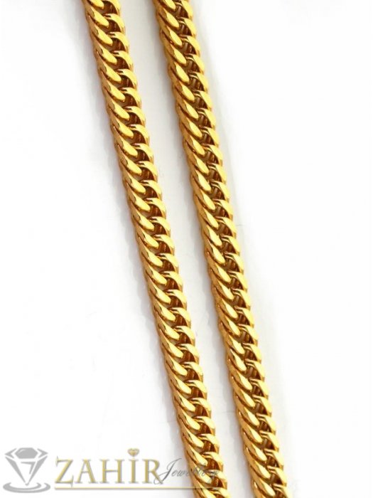 Колиета - Супер яка верижка 56 см,плътни звена на плетката широки 0,5 см, стомана със златно покритие - ML1580